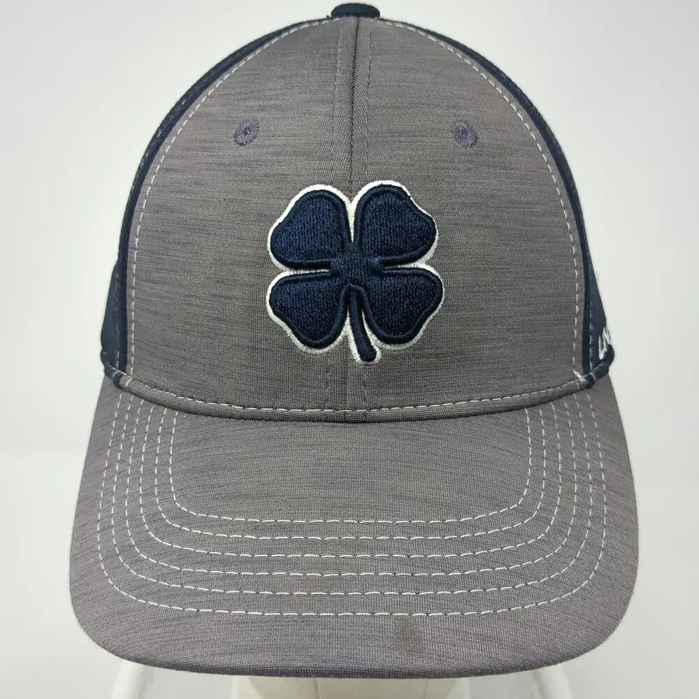Black Clover Baseball Cap Blue M Live Lucky Clover Logo Fitted Stretch Hat